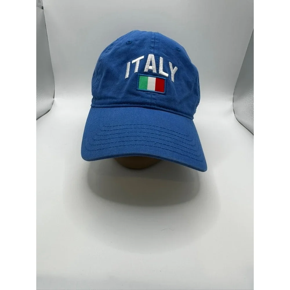 Mad Engine Italy Baseball Cap Blue Embroidered Flag Dad Hat Adjustable Cotton